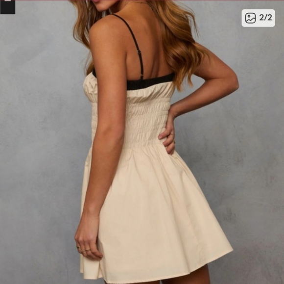 Vici Beige and Black Mini Dress - Picture 2 of 2